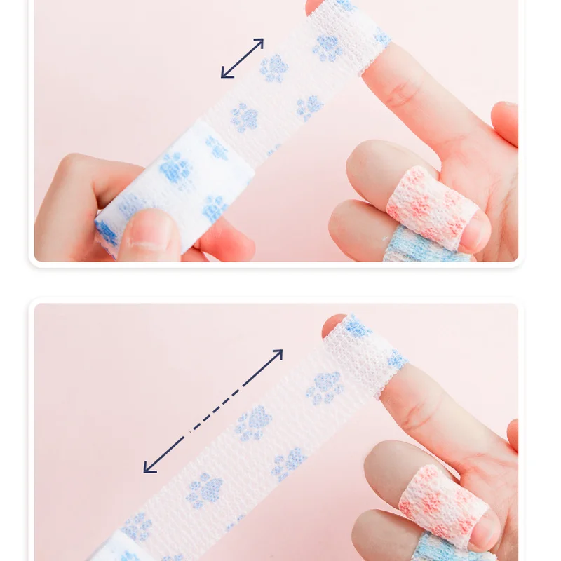 1 Roll 2.5*450cm Elastic Wrap Tape Self Adhesive Sports Finger Bandage Kawaii Band Aid First Aid Kit Medical