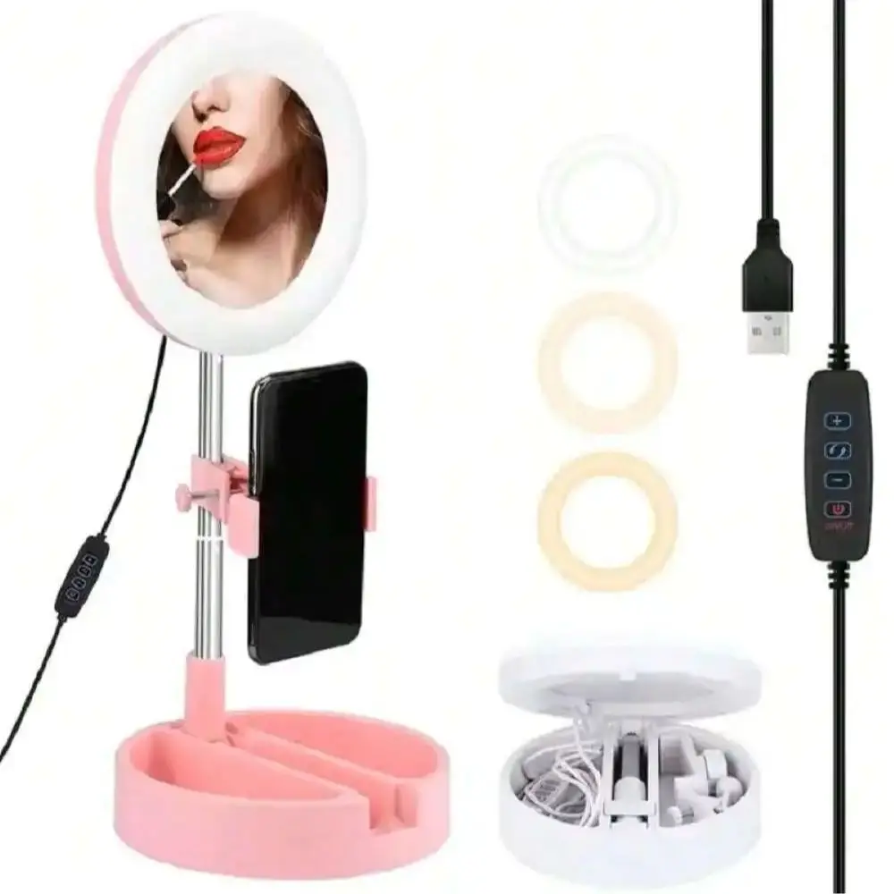 LED Portable Makeup Mirror With USB Charging, Portable Beauty Supplement Light, Makeup Mirror