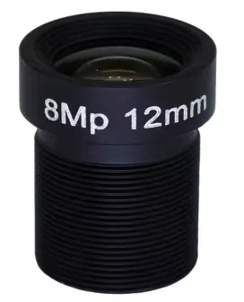 8MP HD 4K Surveillance Lens with M12 Mount, 12mm Fixed Focal Length, Aluminum Alloy and 8G Construction