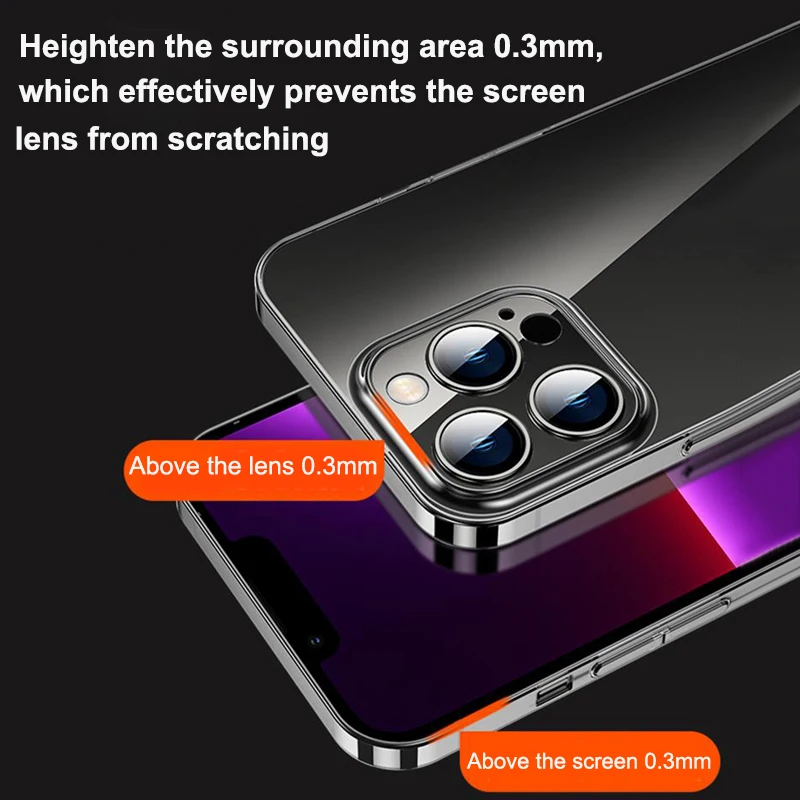 Ultra Thin Glossy Transparent Hard Case with Camera Protection