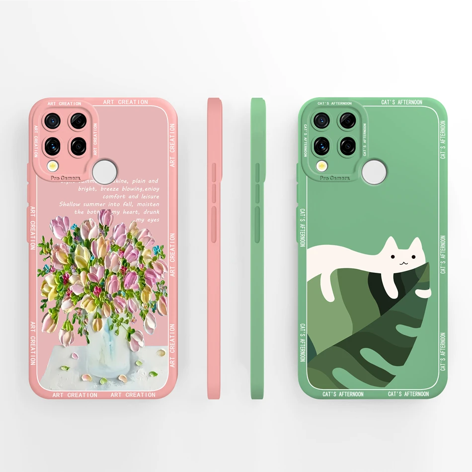 Cute Cartoon Soft Shockproof Liquid Silicone Phone Case -  Bumper Housing Capa