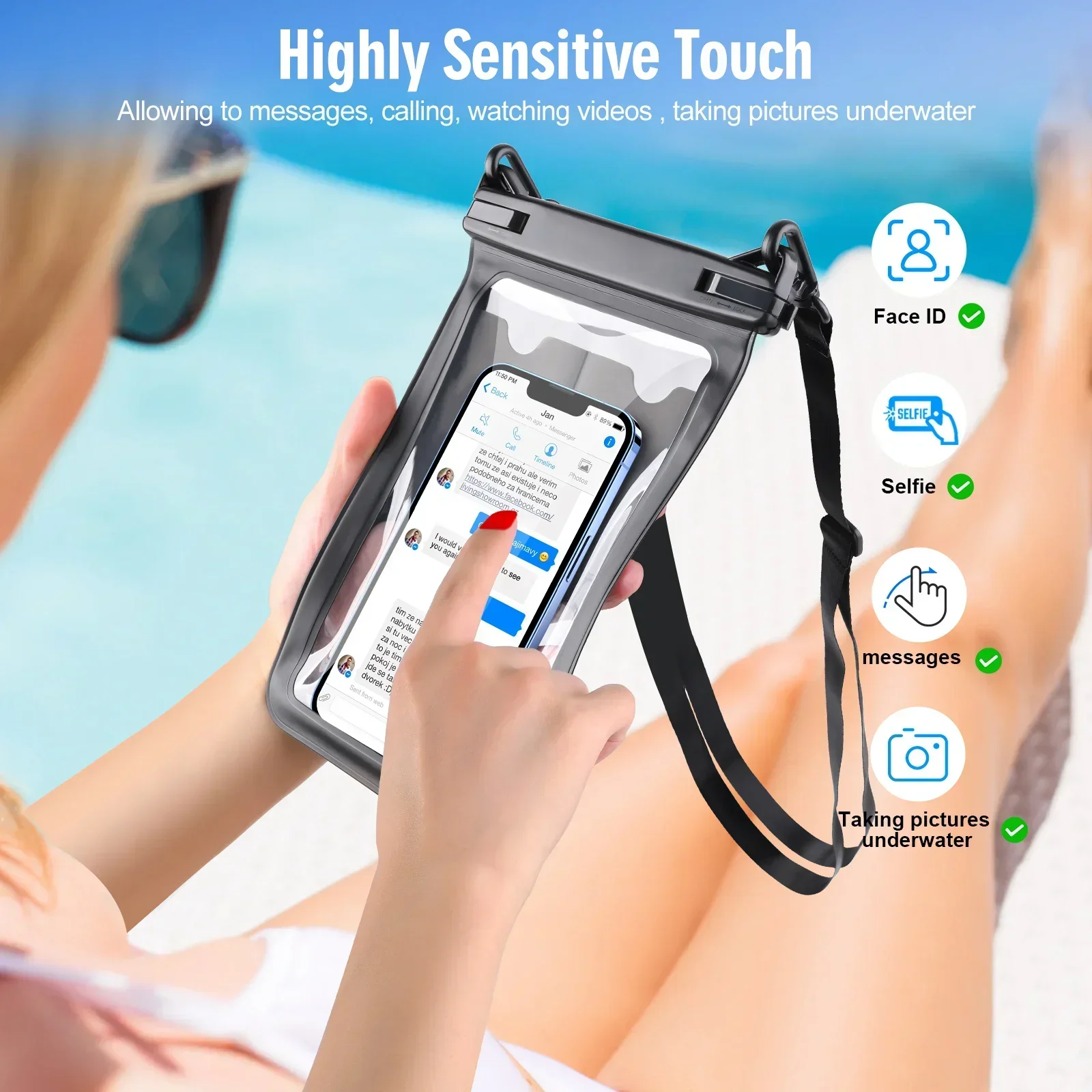 HAISSKY Upgrade Swimming Waterproof Phone Pouch For iPhone 17 16 15 14 13 12 11Pro Max 14 Plus Capacity Storage Bag