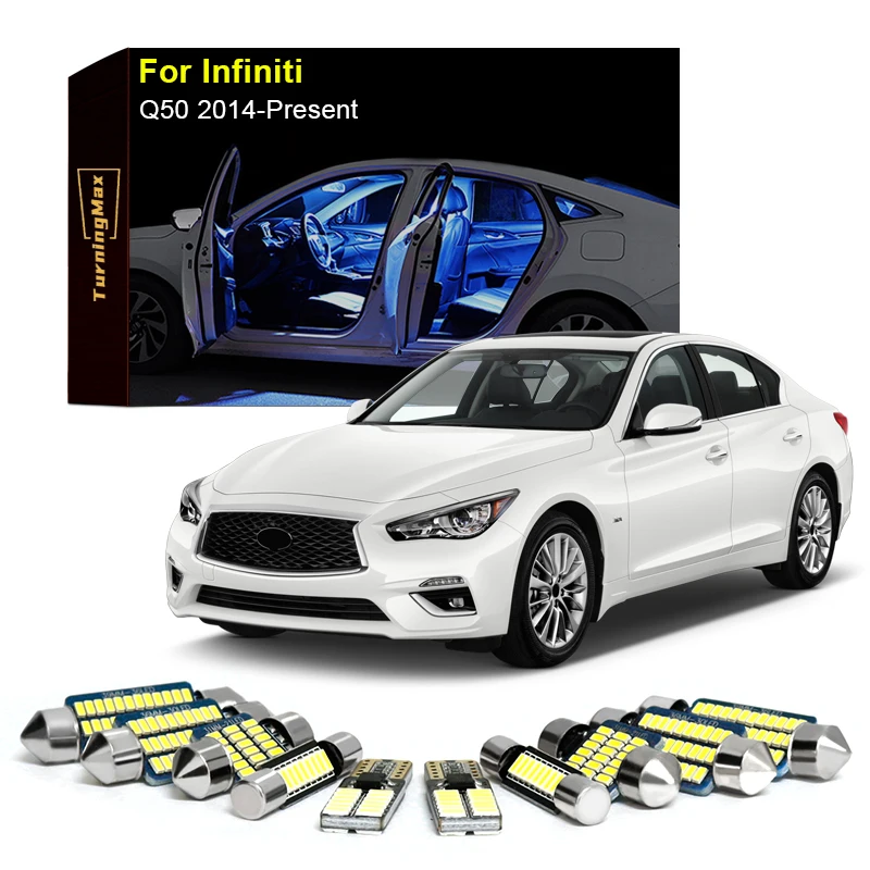 

Canbus Interior Lighting LED Bulbs Kit Package For Infiniti Q50 2014-Now Dome Trunk Reading Lights Indoor Lamps Car Accessories