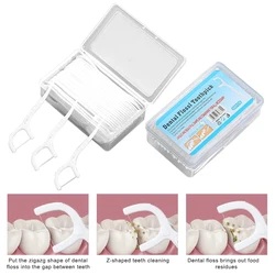 50Pcs/box Dental Floss Flosser Picks Toothpicks Teeth Stick Tooth Cleaning Interdental Brush Dental Floss Pick Oral Hygiene Care