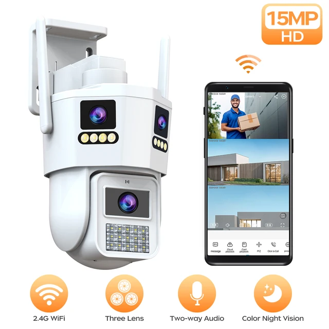 JOOAN 15MP HD trois lentilles trois écran WiFi caméra IP caméra de sécurité extérieure Ai détection humaine CCTV caméra de Surveillance vidéo 1
