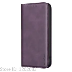Luxury Magnetic Flip Leather Wallet Phone Case - Anti - theft Cover Cases for POCO C85x (PURPLE)