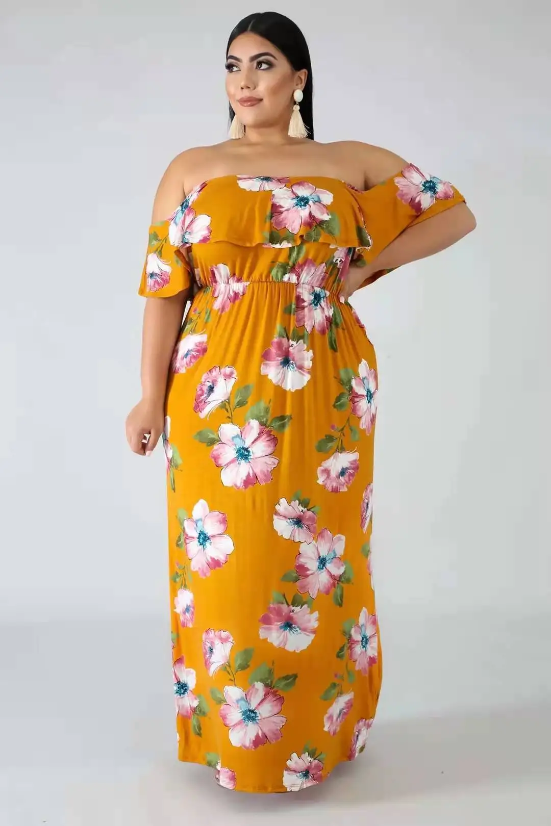 2022 Hot Sale Plus Size Sexy Off Shoulder Maxi Long Wholesale China - Plus Size Dresses AliExpress