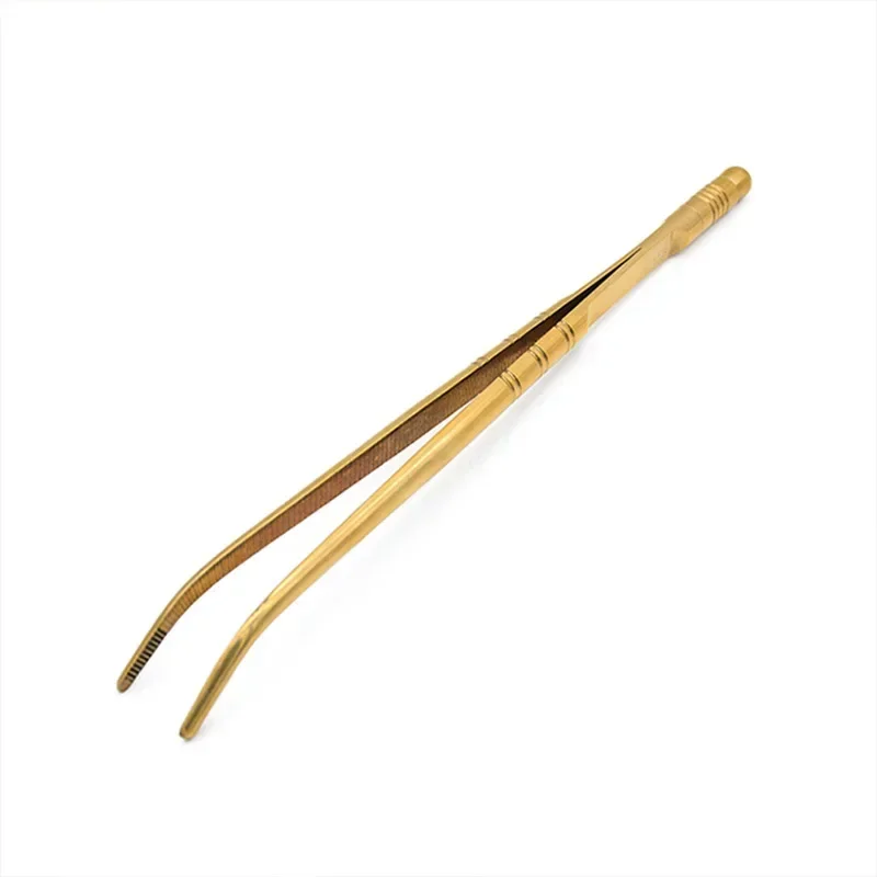 Brass Tea Clip Metal Toast Tong Pure Copper Toaster Bagel Bacon Tweezers Sugar Ice Tea Tong Teaware Kitchen Accessories Tool tea bag tongs