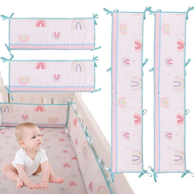 Durable Bedding Pads Foldable Easy to Assemble One-piece Baby Crib Bumper  Protector Cushion Comfortable Baby Supplies