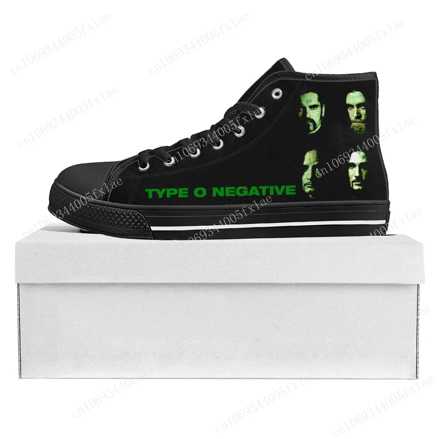 Type O Negative Metal Rock Band High Top High Quality Sneakers Mens Womens Teenager Canvas Sneaker Couple Shoe Custom Shoe Black