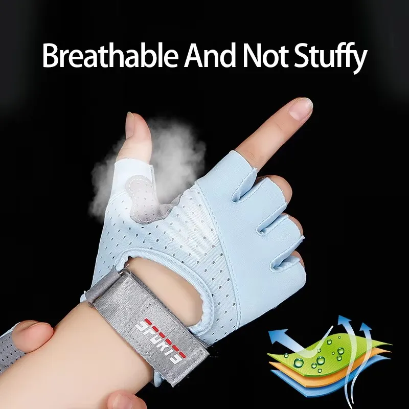 Fitness Gloves Female Yoga Sports Spinning Apparatus Lady Training Anti-Slip Breathable Thin Half Finger Barbell Cycling Gloves 2
