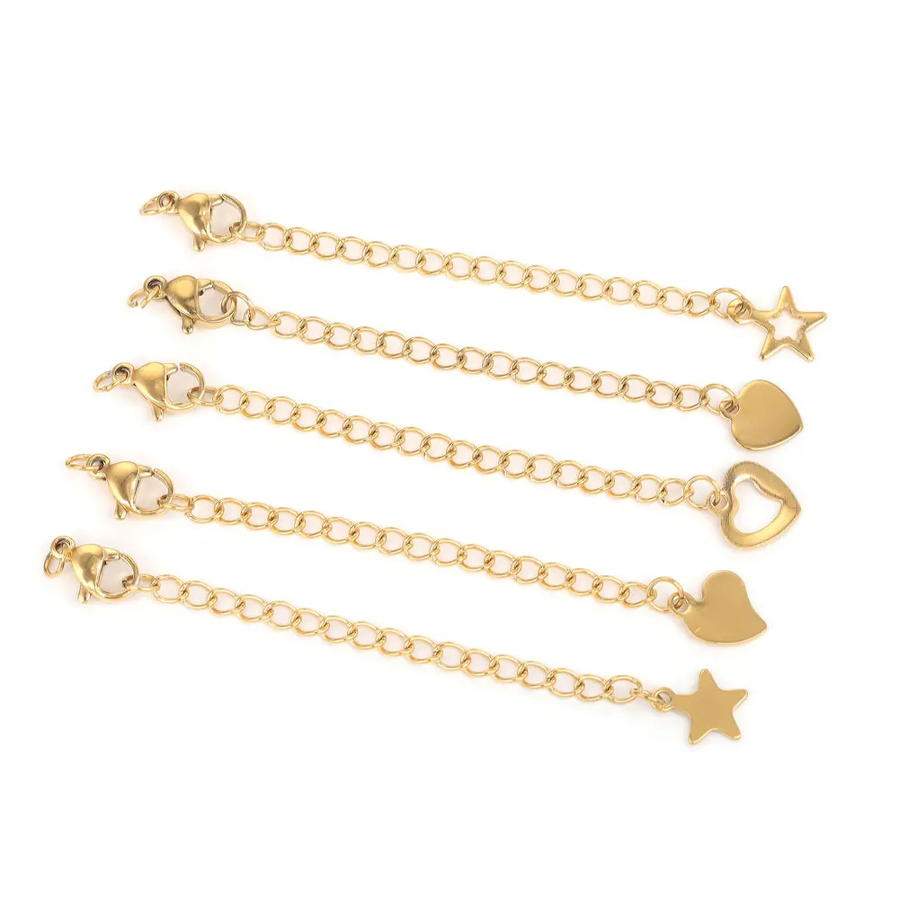 10 stücke Erweiterung Schwanz Kette Mit Hummer Haken DIY Schmuck, Die Entdeckungen Edelstahl Erweitert Schwanz Ketten – Detail 3