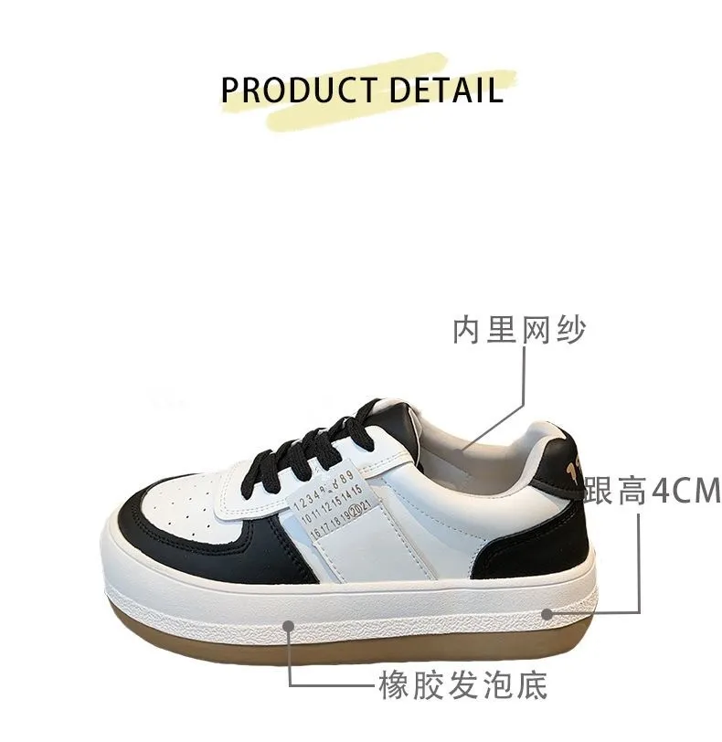 Little White Shoes Woman 2023 Spring New Versatile Platform Sneakers Niche Breathable Student Casual Board Shoes Instagram Trend
