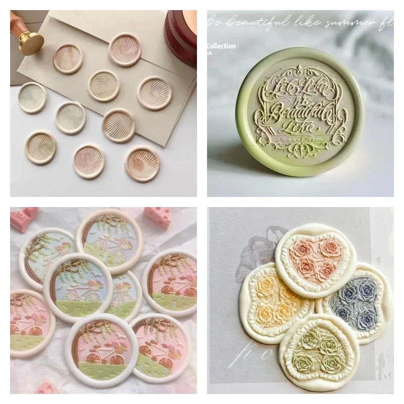 Diy Embossed Seal Head Wax Seal Stamp Head Multi-Layer Brass Hand Ledger Scrapbook Card Envelope Wedding Invitation