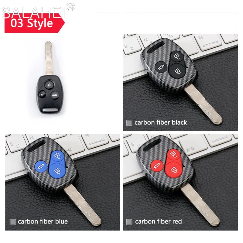 

Carbon Fiber ABS Car Key Cover Case Holder For Honda Accord Ridgeline CR-V FIT XRV VEZEL CITY JAZZ Civic HRV FRV Pilot Accessory