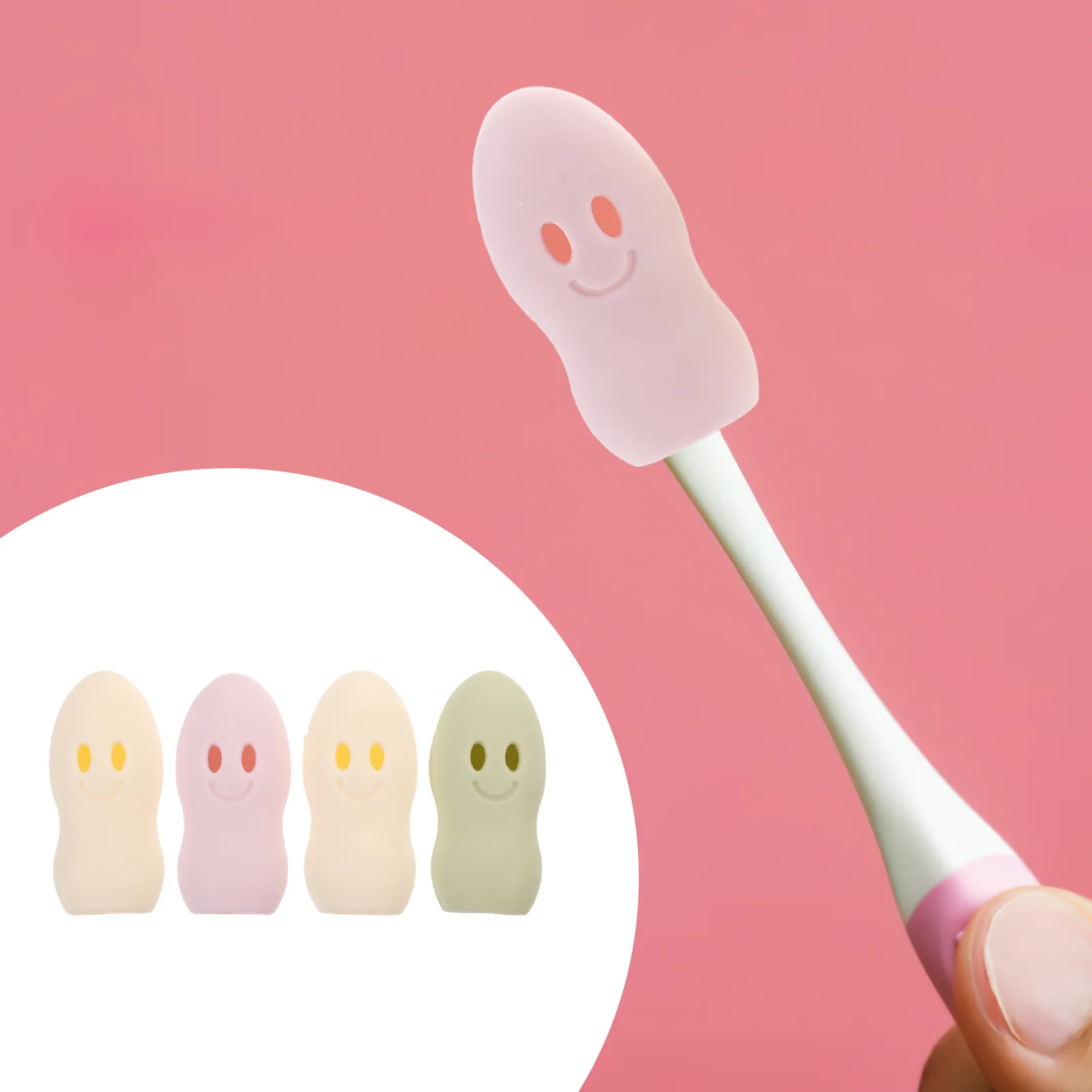 

Milisten Portable Toothbrush Holder with Cute Cartoon Silicone Head Caps for Hygienic Travel (4-Pack)