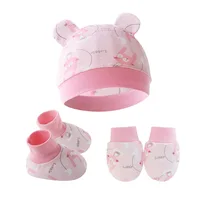 Newborn Baby Cap No Scratch Mittens Baby Gloves Sock Set Newborn Hospital Hat Newborn Baby Mittens Anti Scratch 5