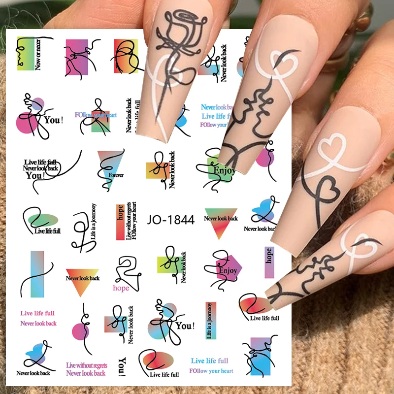 Colorful Bronzing Striped Nail Art Decals 3D Nail Stickers image 20