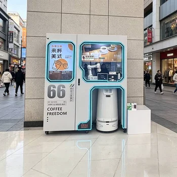 Robot da Caffè Intelligente con Funzione Integrata di Preparazione e Consegna per Scenari di Vendita al Dettaglio Senza Personale, Personalizzabile