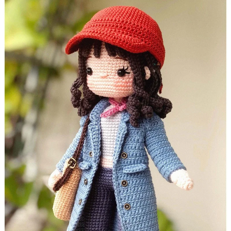 Crochet Girl Doll Amigurumi Doll Pattern DIY Hook Crafts Crochet Material Set Kit With Instruction In English Girl Children Gift