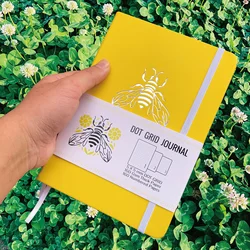 BUKE Premium Dot Grid Sketchbook - Thick 160gsm Paper, Inner Pocket, Numbered Pages - DOTTED 160 PAGES (Yellow)