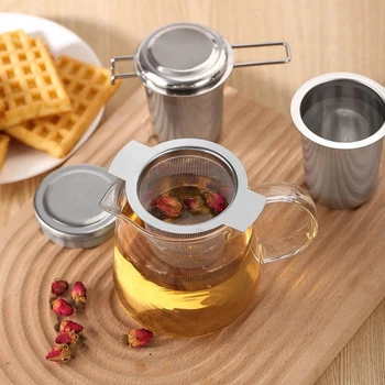 Hot! 1PC 304 Stainless Steel Reusable Tea Infuser Tea Strainer Teapot Loose Tea Leaf Spice Tea Filter Kitchen Accessories