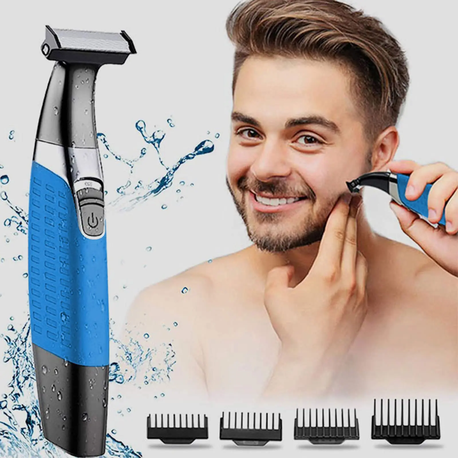 KEMEI Electric Shaver Professional Beard Trimmer Reciprocating Rubber Anti-skid Body Waterproof Rechargeable Shaver KM-1910 3