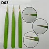 Lashes Tweezers Stainless Steel Eyelashes Tweezers Eyelash Extensions Green Eyebrow Removal Tweezers Precision Tweezers Eyebrow 4