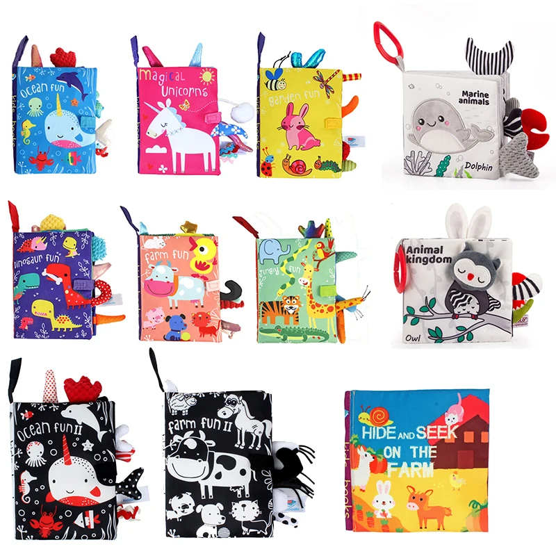 Montessori Baby Books Dinosaur Learning Education English Books Infant Strollers Baby Toy 0 6 Months Babies Games Toy 4