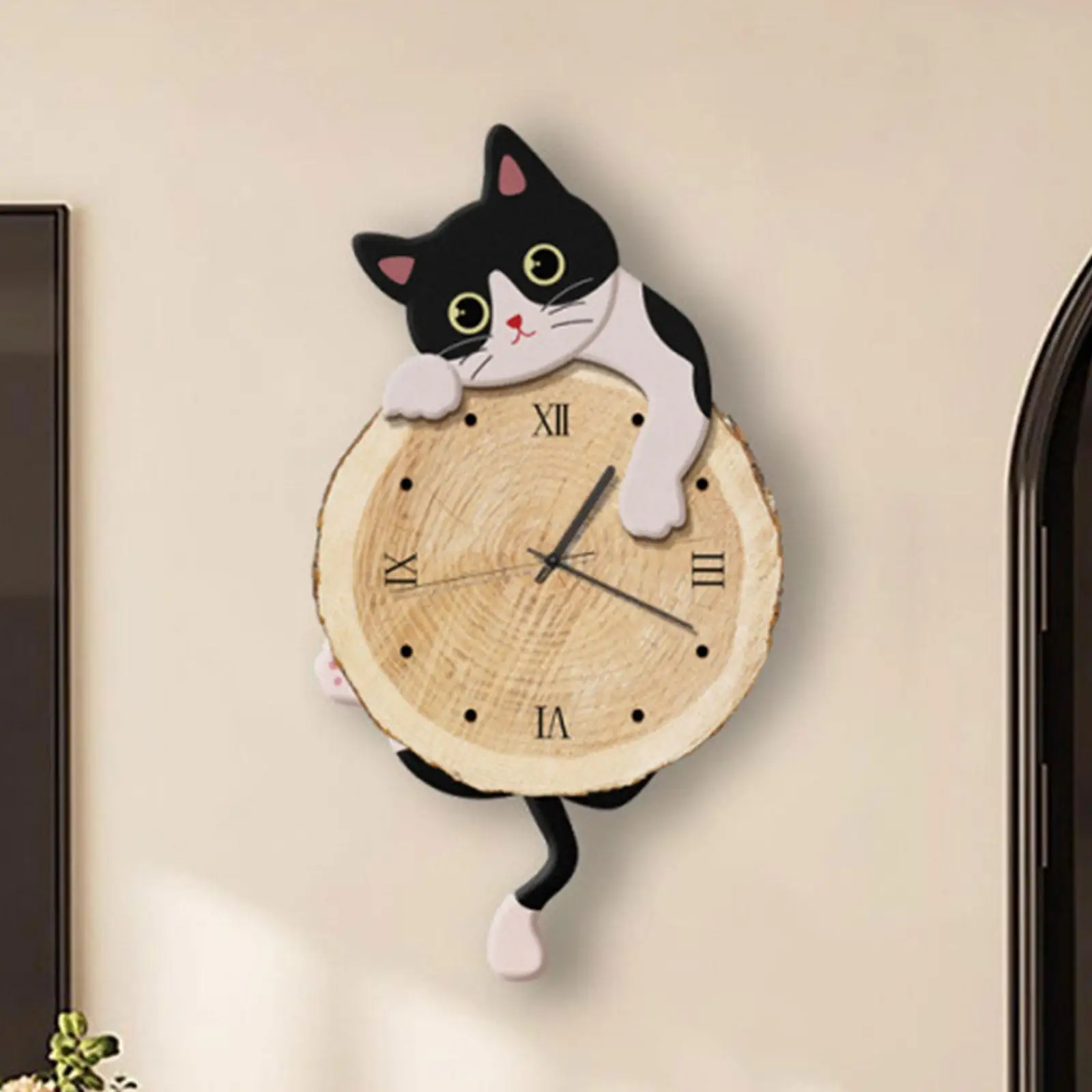 Cute Wooden Wall Clock Non Ticking Silent Hanging Clock for Home Living Room Dining Room Kids Bedroom Decoration Cute Wooden Wall Clock Non Ticking Silent Hanging Clock for Home Living Room Dining Room Kids Bedroom Decoration