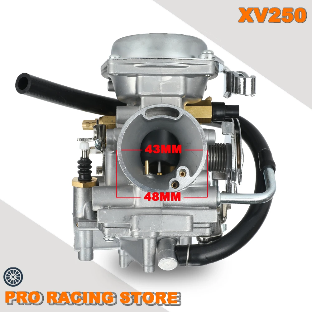 

XV250 Carburetor For Yamaha Virago Route 66 V Star 125 250 1988-2023 XV125 1990-2011 V-Twin Engine Cruiser Motorcycle 26mm Carb