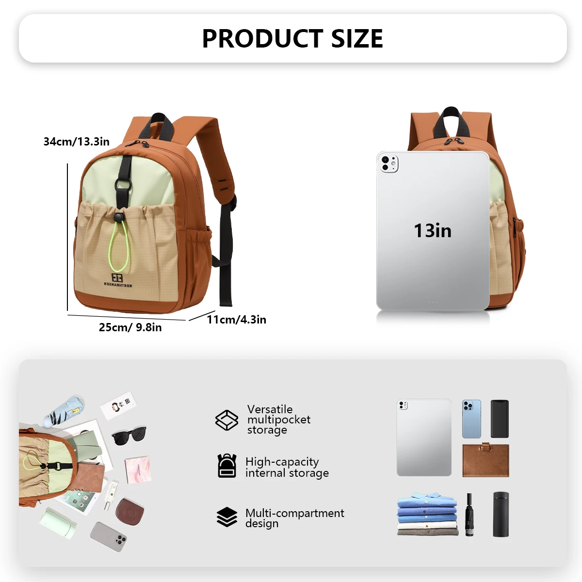 Parent-Child Outdoor Mountaineering Bag Backpack Women's Lightweight Spring Outing Hiking Climbing Small Backpack Travel Sports School Bag Cycling Shopping Student