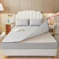 Six Sided All Inclusive Waterproof Mattress Cover With Zipper Urine-proof Bed Cover Solid Color Mattress Protector Pad Bedspread 2