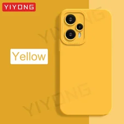 YIYONG Silky Liquid Silicone Soft Cover Case for Poco F3 (Yellow)