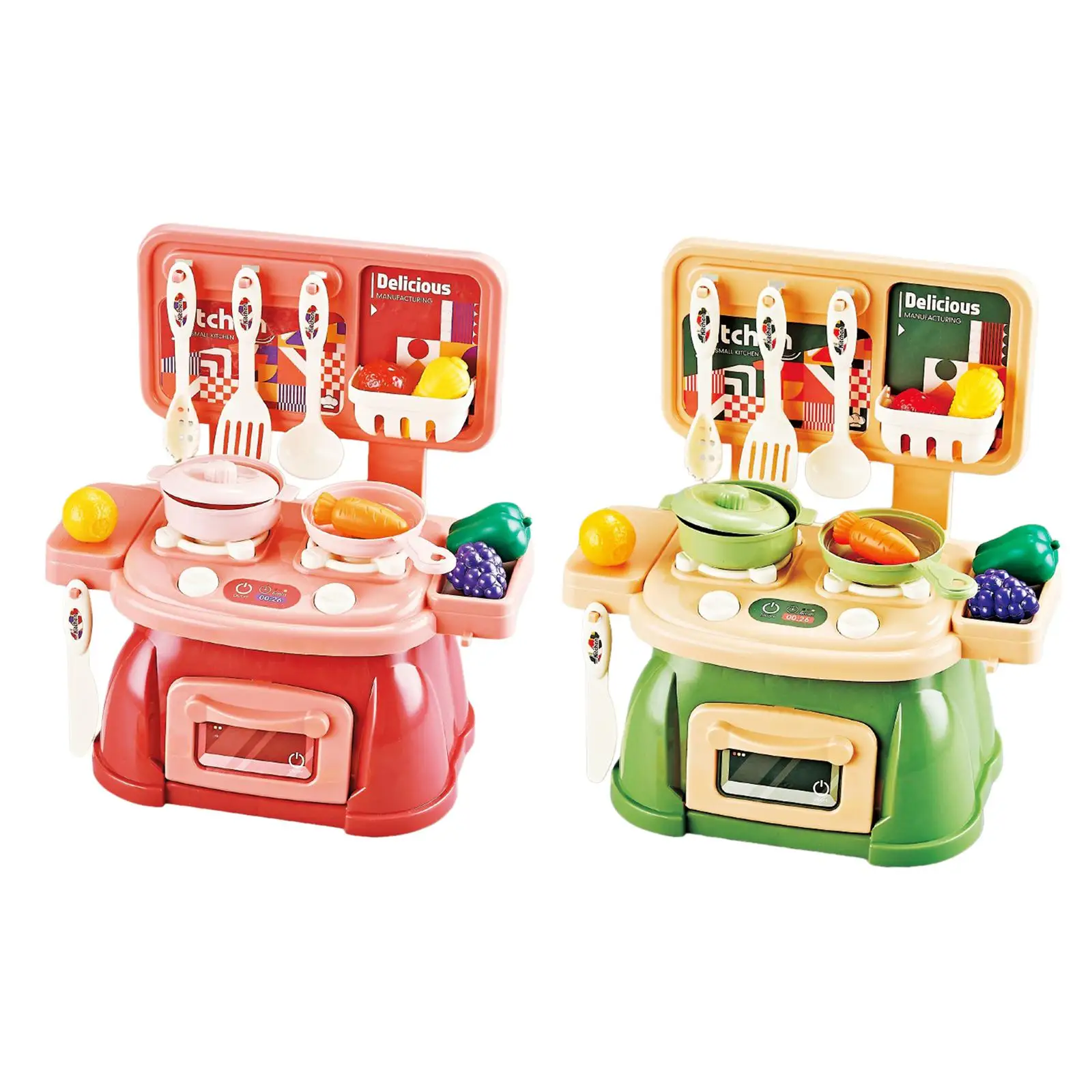 

30x Kitchen Playset Toy Developmental Role Play Pretend Food and Cooking Playset for Game Favor Dollhouse Restaurant Gift