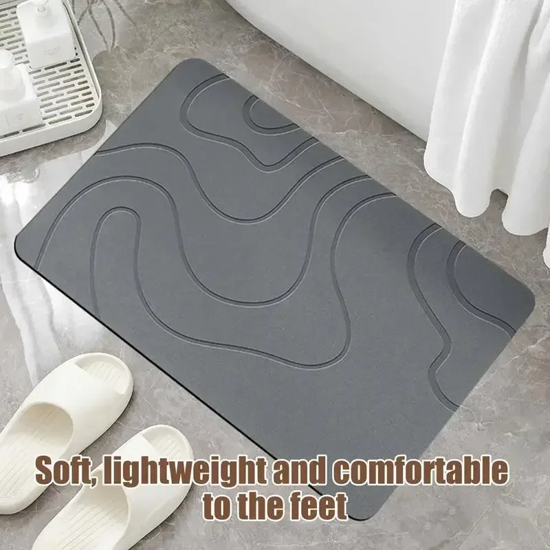 Hot Diatomite Bath Mat Non-slip Bathroom Rug Water Absorption Quick Drying Bathtub Floor Mats Shower Room Entrance Doormat