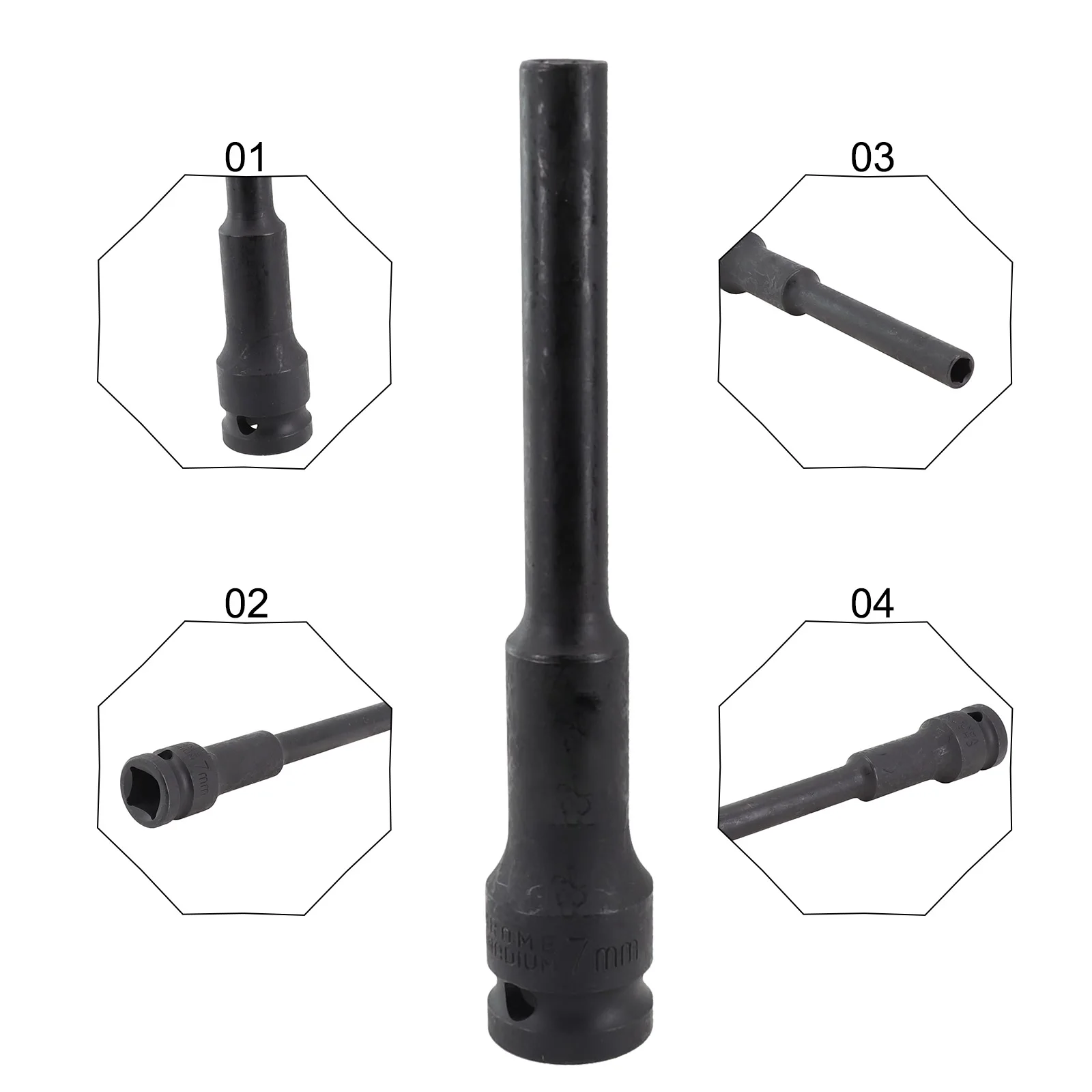 1 stücke 1/2 Stick Steckschlüssel Hex Buchse Kopf 8-24mm Adapter Spanner Konverter Innensechskant Vertiefung Luft kanone-Hülse – Detail 6