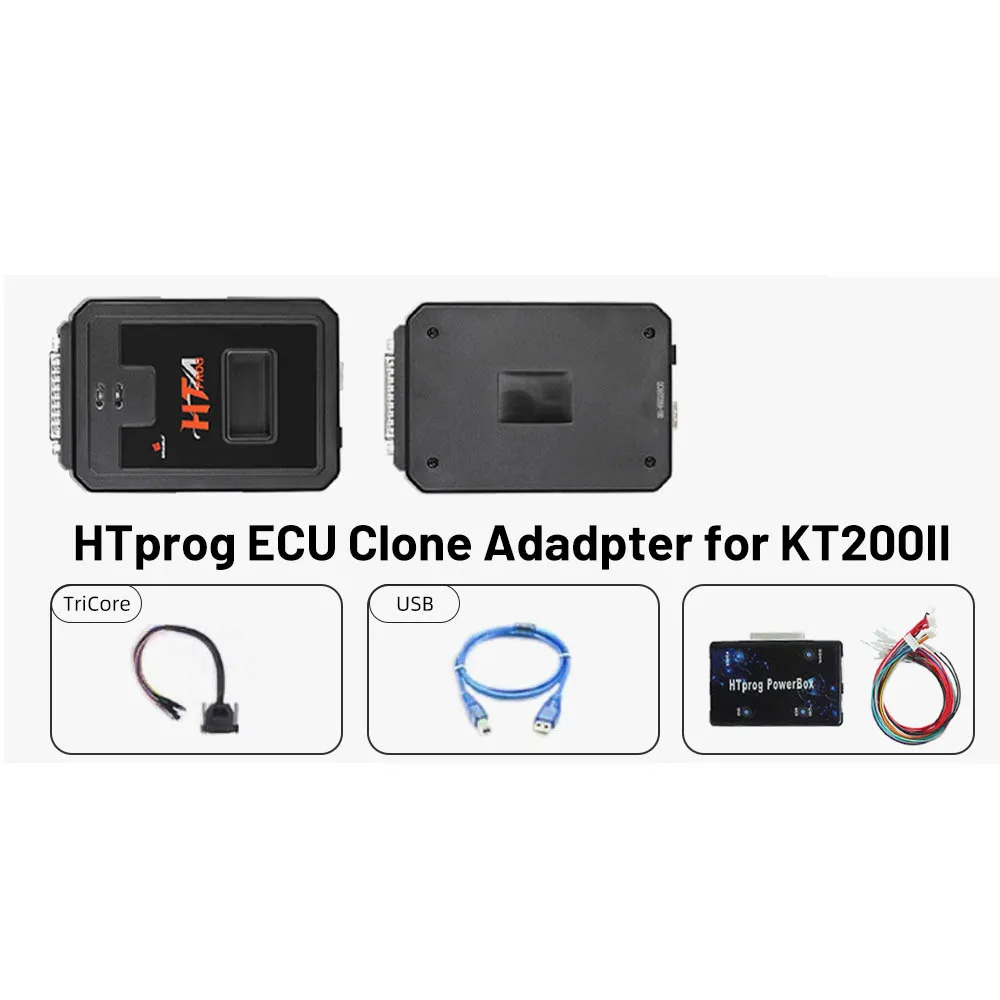 ECUHELP KT200II OBD2 ECU 프로그래머 풀 마스터, 오프라인 워크스테이션, HTprog ECU 클론 어댑터, 파워 박스, OBD BOOT BDM 포함
