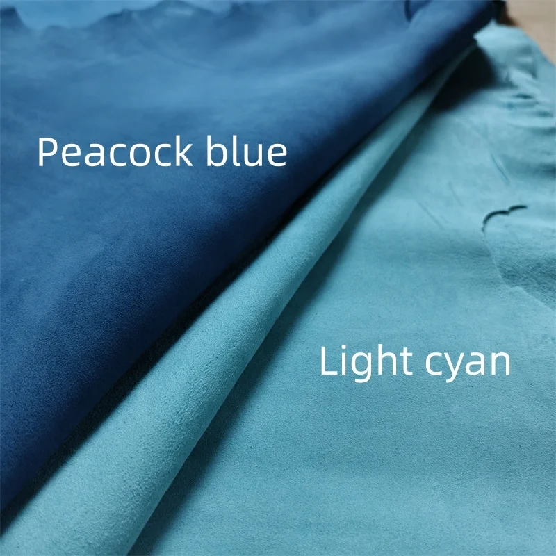 Peacock Blue & Light Cyan Premium Sheepskin Leather