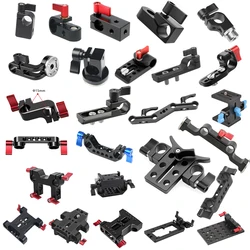 15mm Rod Clamp Adapter Mount with 1/4" Screw Holes For DSLR Camera Rig Follow Focus Accessory 15mm Pole Support Photo Studio