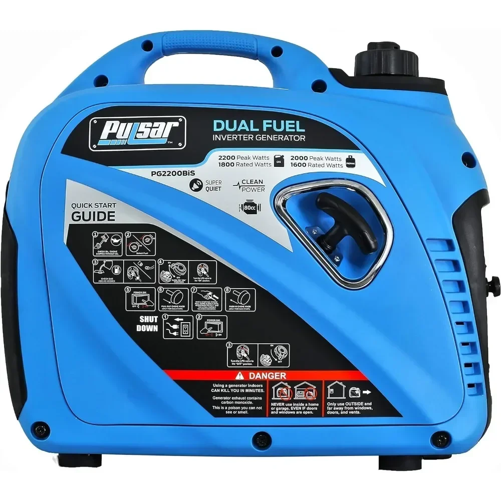 2,200W Portable Dual Fuel Quiet Inverter Generator with USB Outlet & Parallel Capability, CARB Compliant, PG2200BiS