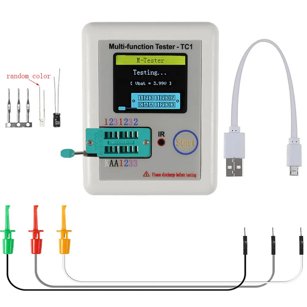 Multimeter For Diode Triode Capacitor Resistor LCR-TC1 Colorful Display Multi-functional 1.8'' TFT Backlight Transistor Tester