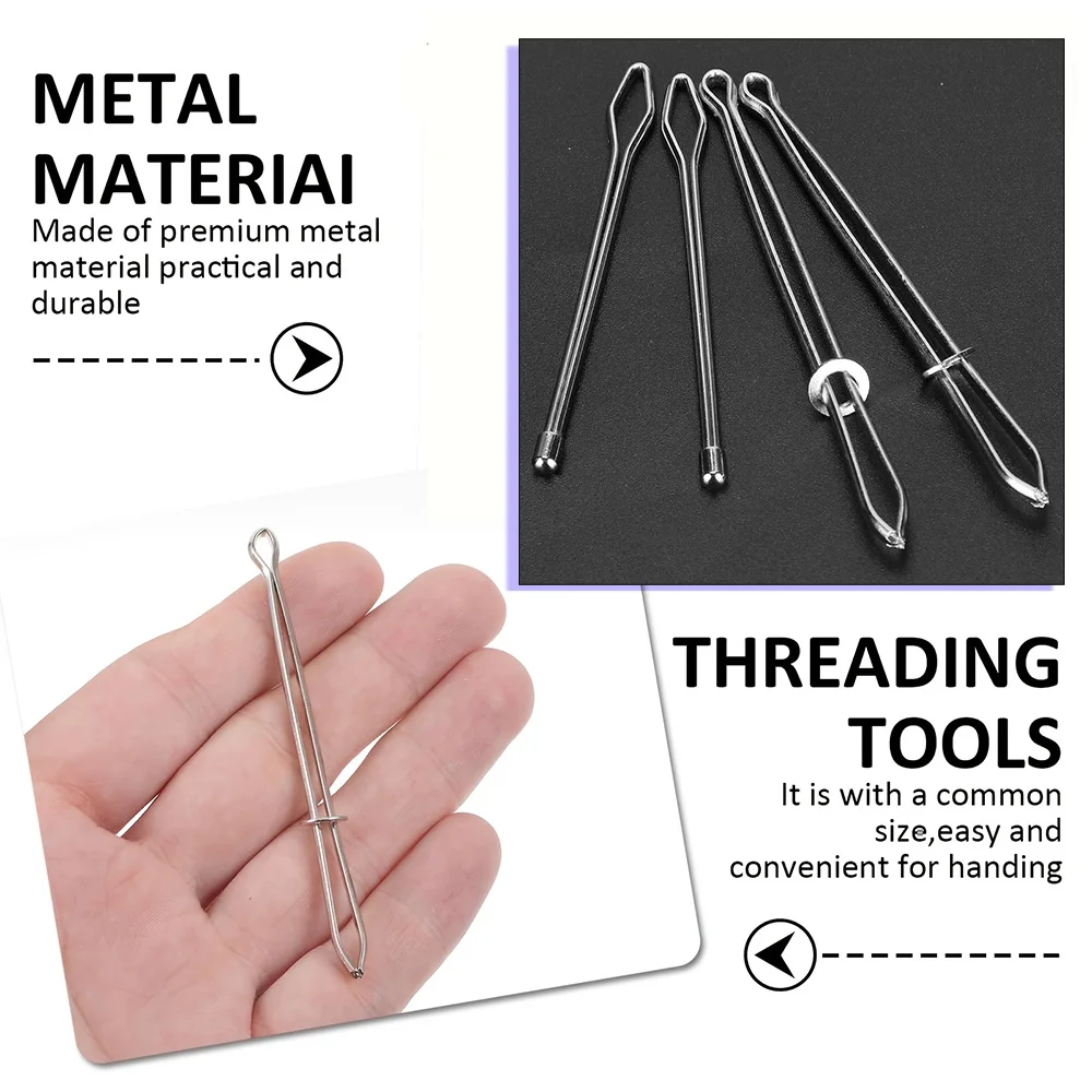 2 PCS 로프 스레더 클립, Drawstring 스레더 도구, 빠른 삽입 DIY 로프 스레더 바느질 도구 바지 신발 까마귀