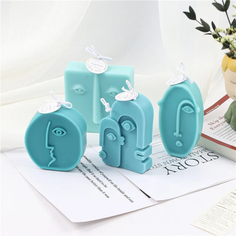 New Minimalist Style Face Design Candle Silicone Mold for DIY Handmade Ornaments Soap Plaster Candle Jewelry Handicrafts Mould