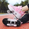 Children's Sports Roller Skates Transformer Shoes 4 Quad Wheel Skates Adult Runaway Shoes Student Transformer Wheels 5