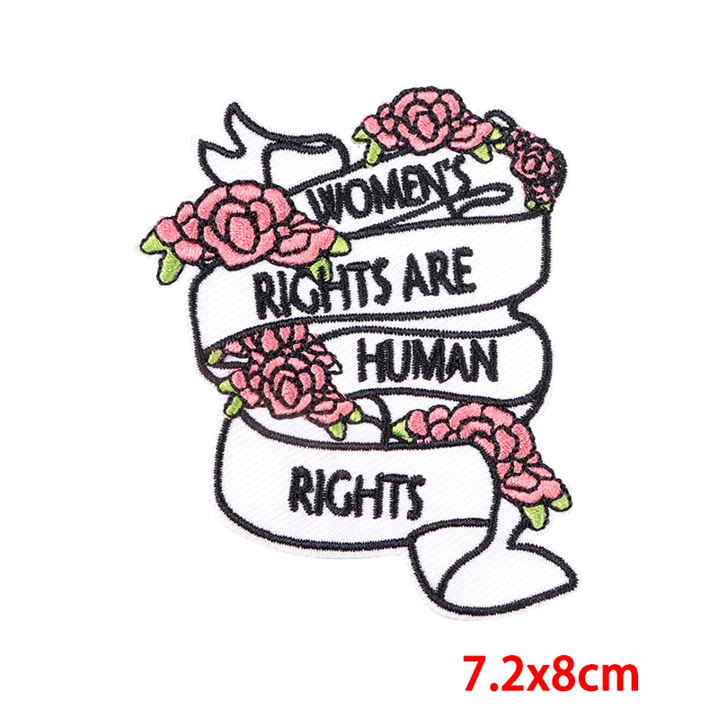 페미니스트 패치 소녀 파워 의류에 수 놓은 패치 의류에 대한 패치에 철 의류 자켓에 열 접착 패치