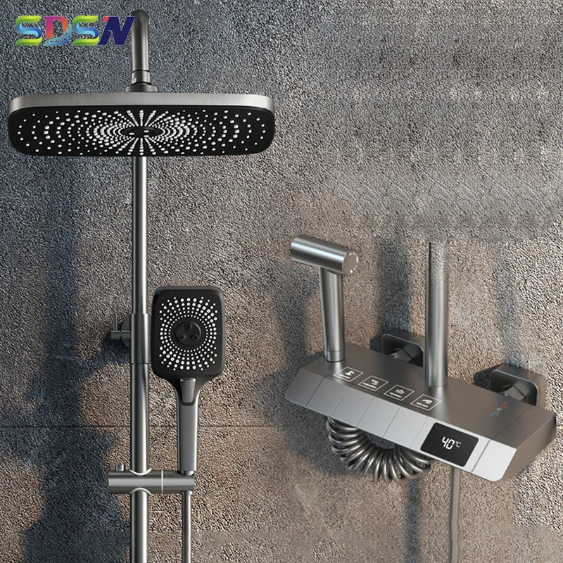 Newly Piano Digital Bathroom Shower System Quality Brass Bathtub Mixer