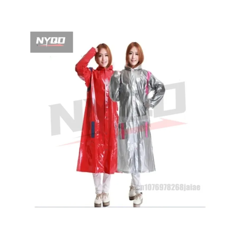여성용 트렌치 코트 롱 레드 실버 두꺼운 슈퍼 빅 트렌치 레인 코트 여행 겨울 ..