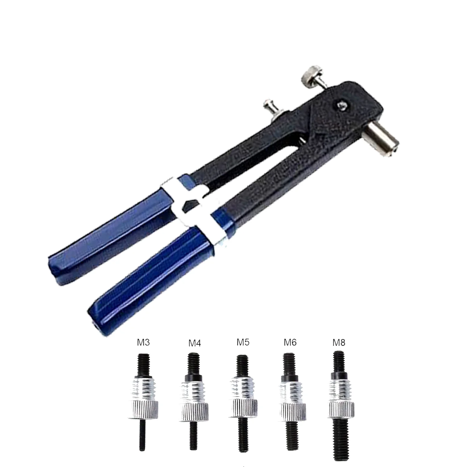 Rivet Nut Gun 150PCS Rivet Nuts Gun Mandrel Kit M3/M4/M5/M6/M8 Nut Rivet Mandrels Repairtool Flatheadscrew Pop Nut Gun Set