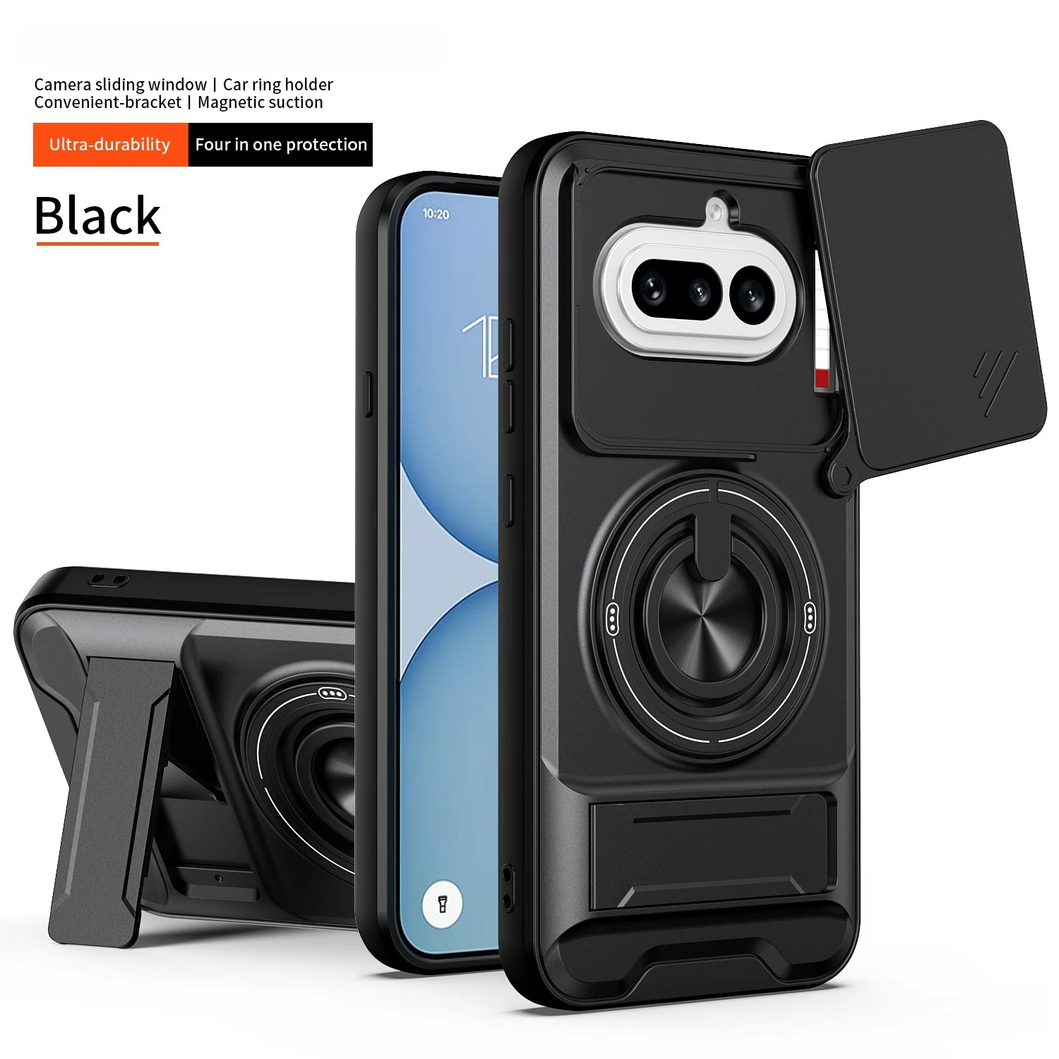 Durable Kickstand Case with Camera Lens Protection